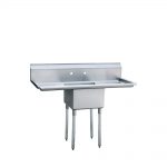 MRSA-1-D — 18″ One Compartment Sink with Left and Right Drain Boards