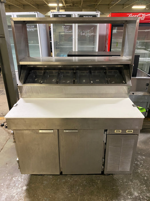 Used Stanley Knight PRR40VPS Pizza Prep Table (with Overshelf)