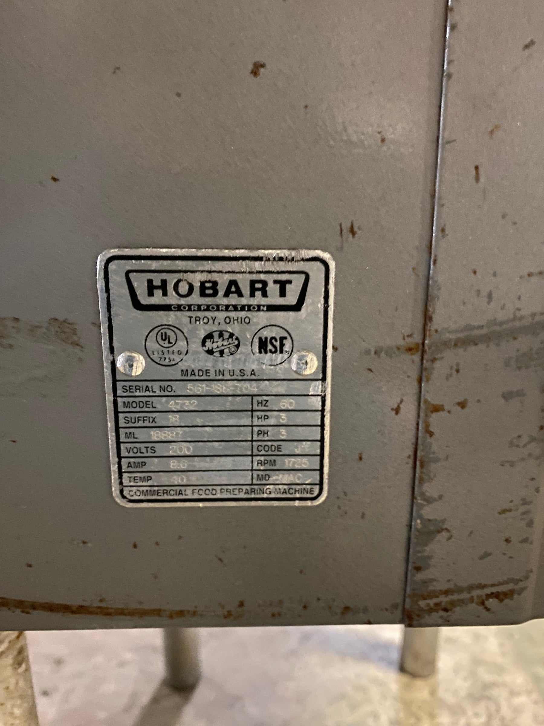 Used Hobart Meat Grinder Model 4732 — S&P Equipment